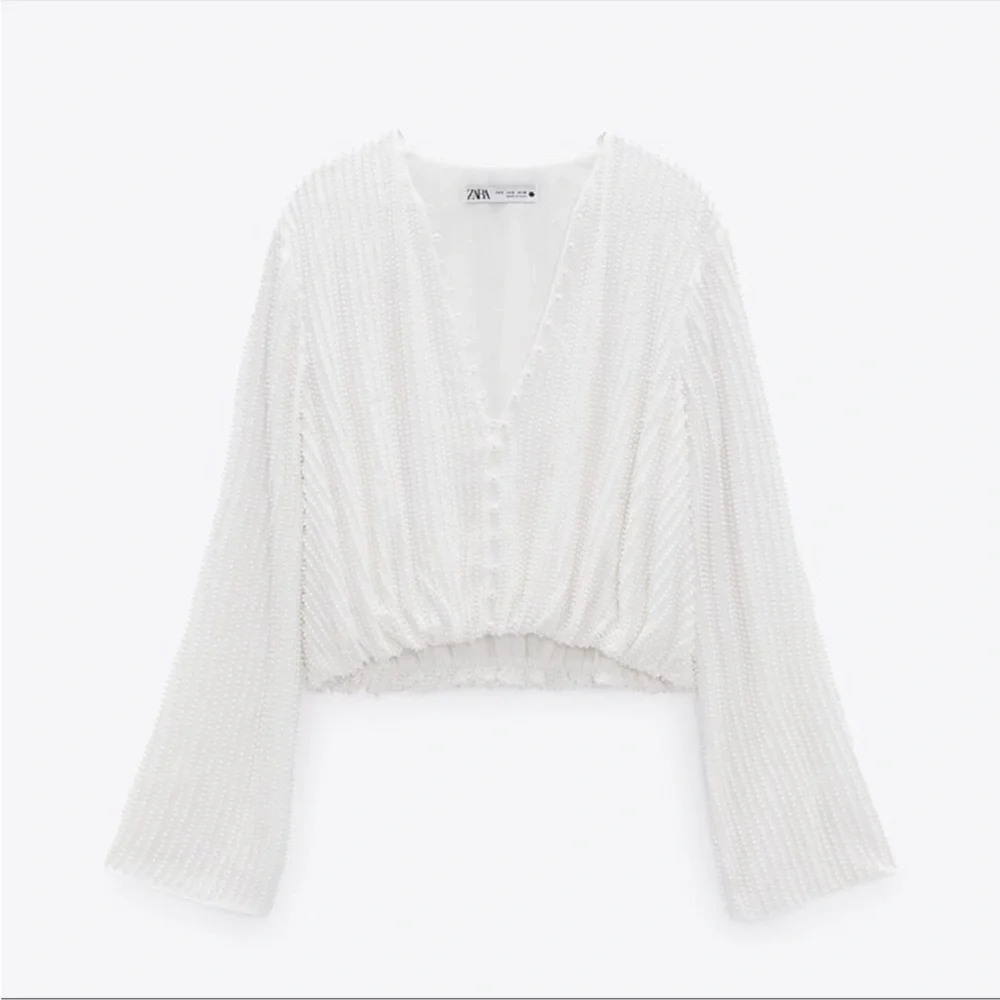 Zara Cream Textured Blouse